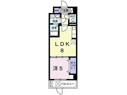 グランコート・エルクラージュ(1LDK/5階)の間取り写真