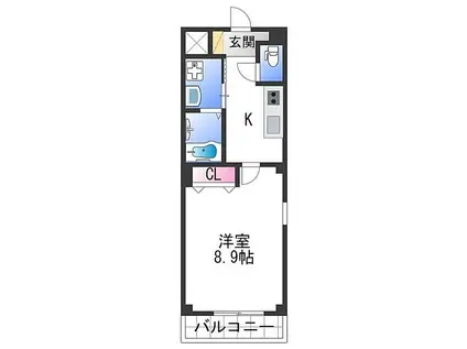 フルハウス黒田I(1K/1階)の間取り写真