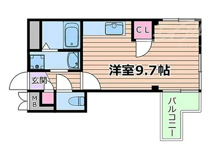 コンフォート岸部(ワンルーム/3階)の間取り写真