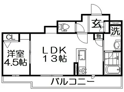 シャーメゾン COZY FOREST(1LDK/2階)の間取り写真