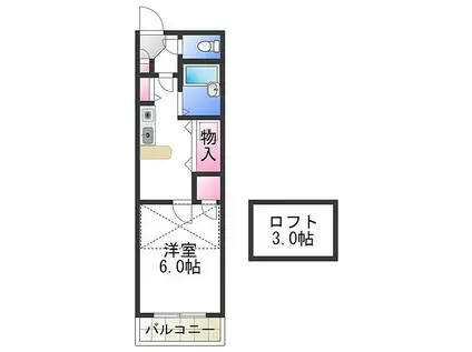 近鉄南大阪線 布忍駅 徒歩15分 5階建 築31年(1K/5階)の間取り写真