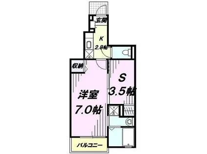 JR青梅線 羽村駅 徒歩10分 3階建 築11年(1SK/1階)の間取り写真