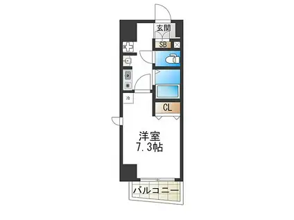 ラナップスクエア阿波座(1K/9階)の間取り写真