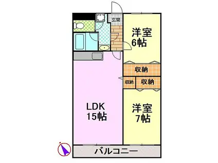 伊豆箱根鉄道駿豆線 大場駅 徒歩10分 3階建 築25年(2LDK/3階)の間取り写真
