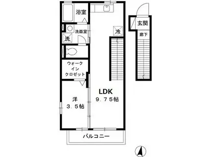 ソレイユ(1LDK/2階)の間取り写真