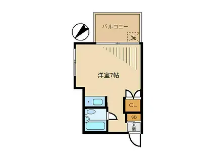 和田ビル(ワンルーム/3階)の間取り写真
