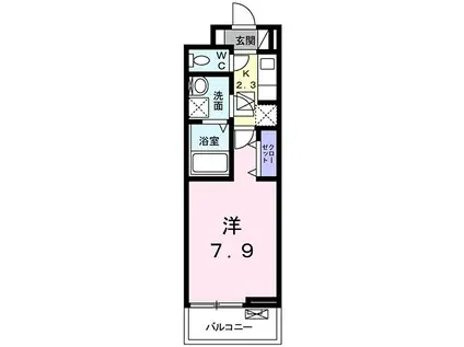 エスポワールSAKAI・Y(1K/1階)の間取り写真