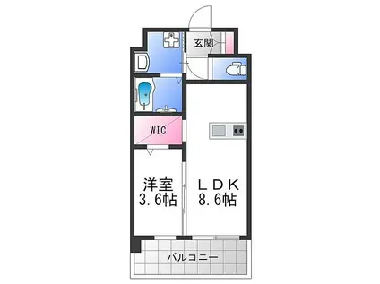 ESTONE HIGASHIOSAKA(1LDK/10階)の間取り写真