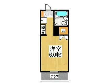 メゾン須賀(ワンルーム/2階)の間取り写真
