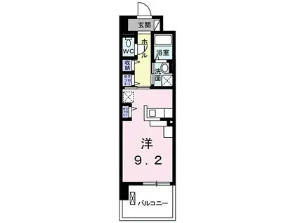 JR阪和線 和歌山駅 徒歩7分 8階建 築7年(ワンルーム/2階)の間取り写真