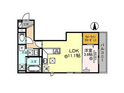 D-ROOM西汀丁(1LDK/1階)の間取り写真