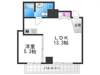 RADIATION COURT(1LDK/4階)の間取り写真