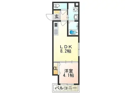 FMAISONATRIOII(1LDK/2階)の間取り写真