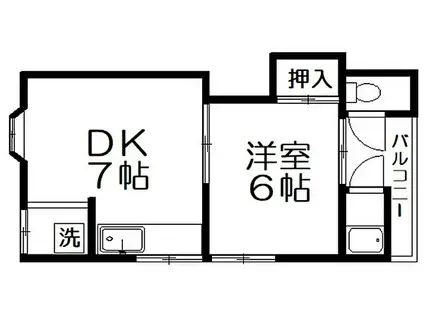 MAYUMIハイツ枚方10番館(1DK/1階)の間取り写真