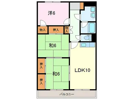 ロイヤルガーデン徳倉弐番館(3LDK/2階)の間取り写真