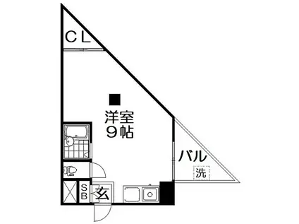 エルロード有馬香里(ワンルーム/2階)の間取り写真