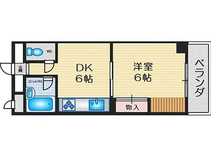 第一石田マンション(1DK/3階)の間取り写真