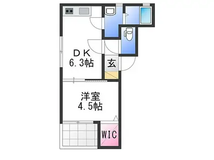 南海線 北助松駅 徒歩7分 3階建 築4年(1DK/1階)の間取り写真