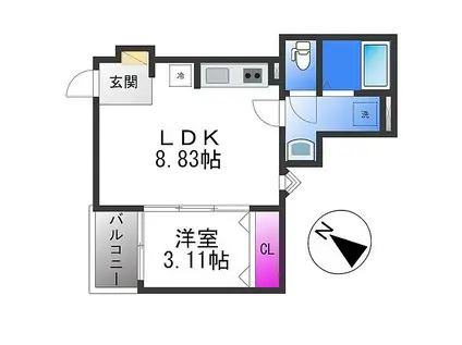 FSTYLE八尾・植松町(1LDK/2階)の間取り写真