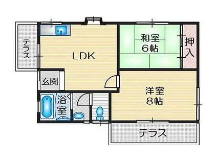 山脇ハイツ(2LDK/1階)の間取り写真