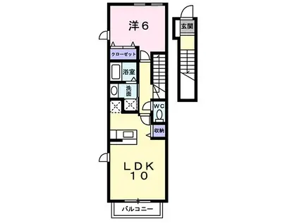 グランペール(1LDK/2階)の間取り写真