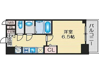 アドバンス江坂東コンフィ(1K/2階)の間取り写真
