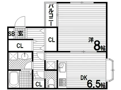 稲葉町ハイツ(1DK/1階)の間取り写真