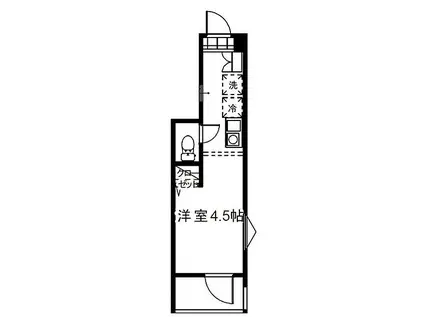 MELDIA生田II(1K/1階)の間取り写真
