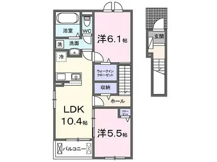 伊豆箱根鉄道駿豆線 大場駅 徒歩26分 2階建 新築(2LDK/2階)の間取り写真