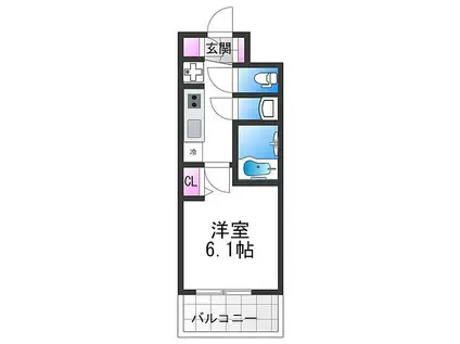 メインステージ天王寺サイドシティ(1K/9階)の間取り写真