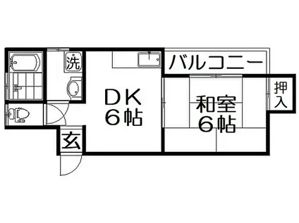 NJハイツ池田III(1DK/2階)の間取り写真