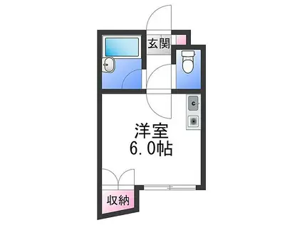 グランコーポ我孫子(ワンルーム/6階)の間取り写真