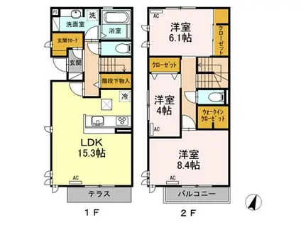 伊豆箱根鉄道駿豆線 伊豆仁田駅 徒歩4分 2階建 築8年(3LDK/1階)の間取り写真