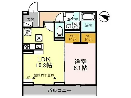 ソレイユ ラ コリーヌ東川口(1LDK/1階)の間取り写真