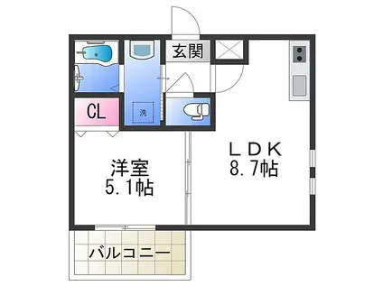 フジ丸 東上野芝町(1LDK/3階)の間取り写真
