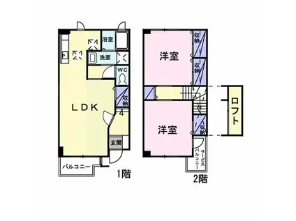 ソレイユMII(2LDK/1階)の間取り写真