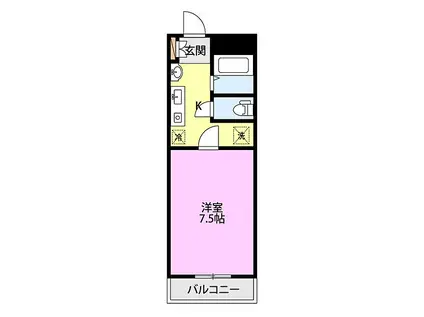 松原マンション(1K/2階)の間取り写真
