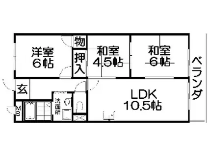 エクレールやぐら(3LDK/3階)の間取り写真