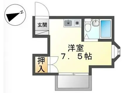 メゾン幸(ワンルーム/2階)の間取り写真