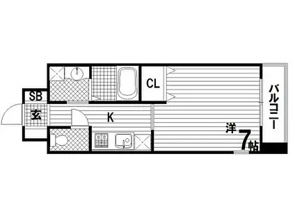 KHKコート板宿(1K/9階)の間取り写真