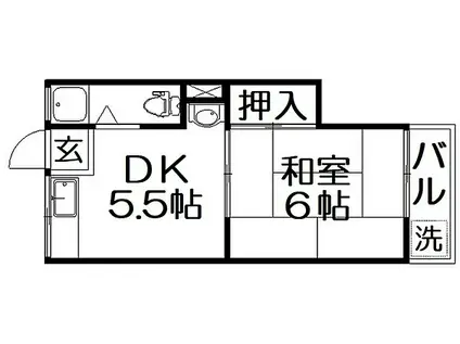 NJハイツ池田II(1DK/2階)の間取り写真