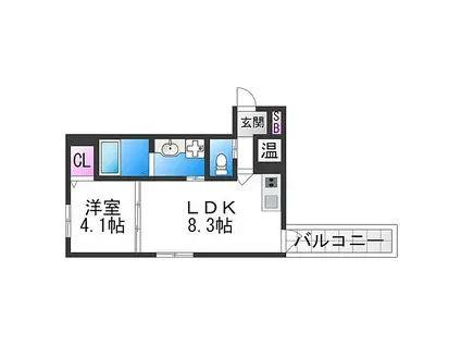 F ASECIA 日の華(1LDK/2階)の間取り写真