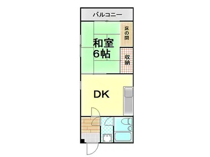 伊豆箱根鉄道駿豆線 伊豆長岡駅 徒歩1分 4階建 築31年(1DK/4階)の間取り写真