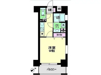 プレミアムキューブ三田(1K/8階)の間取り写真