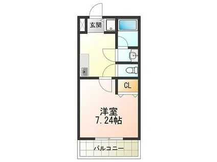 プルミエール住之江(1K/2階)の間取り写真