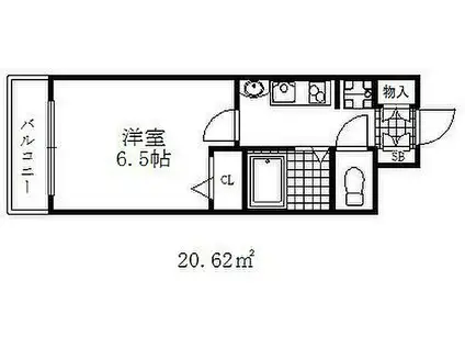 エステムコート神戸西Ⅲフロンタージュ(1K/10階)の間取り写真