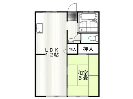 名倉コーポA(1LDK/1階)の間取り写真