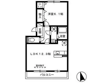 NSBLANCA棟(1LDK/3階)の間取り写真