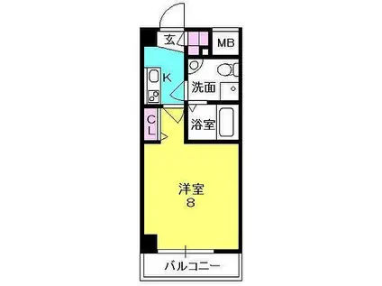 セレニテ甲子園II(1K/1階)の間取り写真