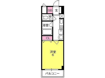 レスター夙川(1K/7階)の間取り写真
